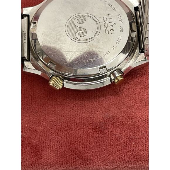 Vtg Seiko 7A48-7000 Watch Sports 100 Moonphase Original Bracelet Chronograph 103 - Picture 11 of 13